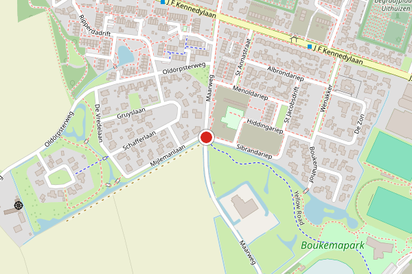 Brandweer-melding op Maarweg, Uithuizen op 30 juli, kaart-overzicht
