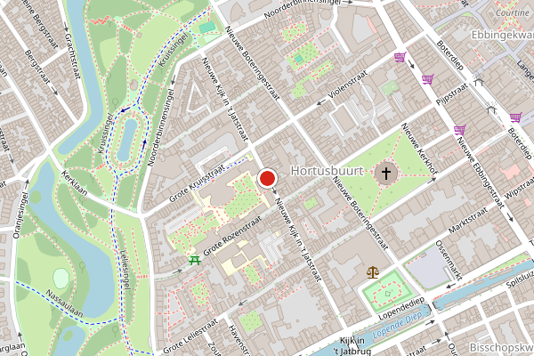 Brandweer-melding op Nieuwe Kijk in 't Jatstraat, Groningen op 30 juli, kaart-overzicht