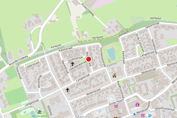 Brandweer-melding op Reigerstraat, Marum op 1 augustus, kaart-overzicht