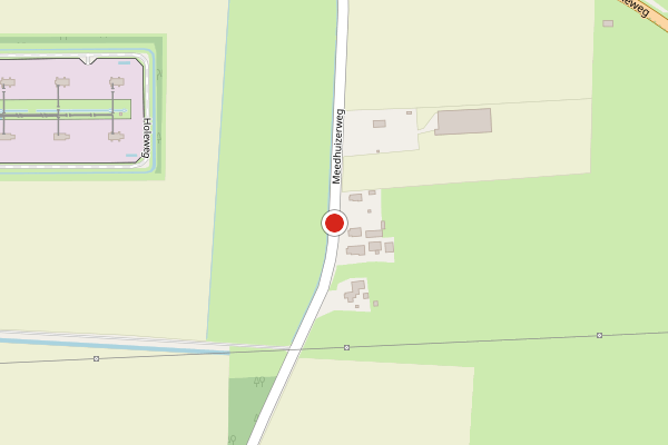 Brandweer-melding op Meedhuizerweg, Meedhuizen op 1 augustus, kaart-overzicht
