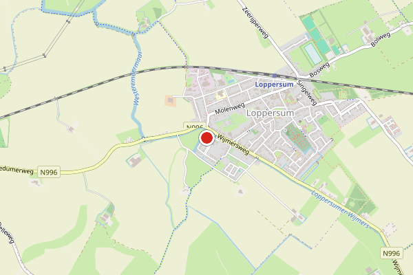 Brandweer-melding op Loppersum op 1 augustus, kaart-overzicht