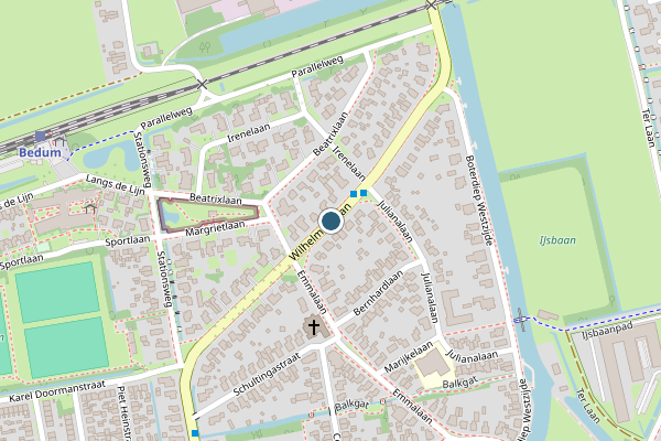 Politie-melding op Wilhelminalaan, Bedum op 2 augustus, kaart-overzicht