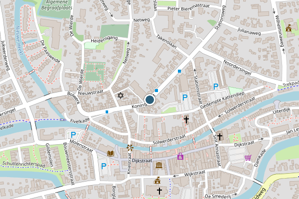 Politie-melding op Koningstraat, Appingedam op 2 augustus, kaart-overzicht