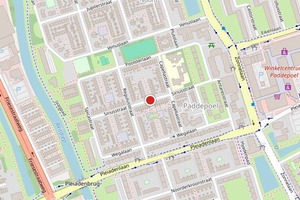 Brandweer-melding op Siriusstraat, Groningen op 2 augustus, kaart-overzicht