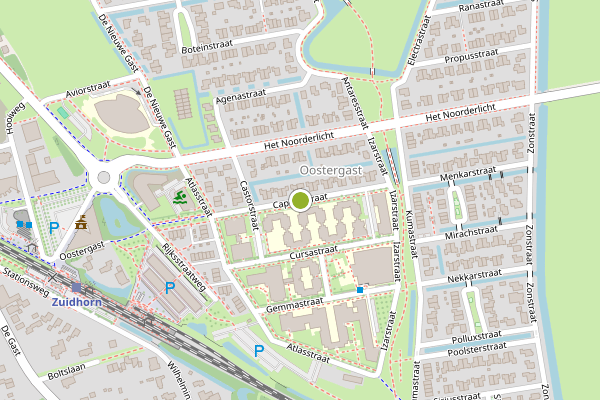 Ambulance-melding op Capellastraat, Zuidhorn op 2 augustus, kaart-overzicht