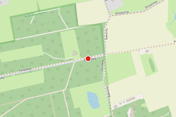 Brandweer-melding op Pollseweg, Noordlaren op 3 augustus, kaart-overzicht