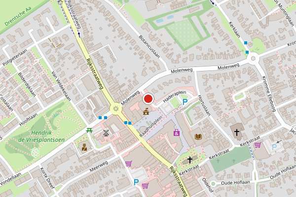 Brandweer-melding op Haderaplein, Haren GR op 4 augustus, kaart-overzicht