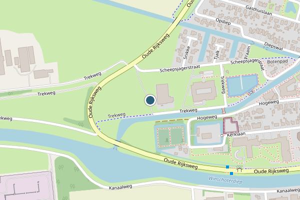 Politie-melding op Trekweg, Scheemda op 4 augustus, kaart-overzicht