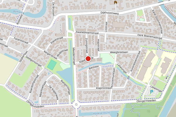 Brandweer-melding op Klaverstraat, Appingedam op 5 augustus, kaart-overzicht