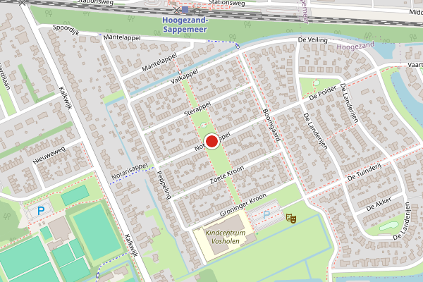 Brandweer-melding op Notarisappel, Hoogezand op 7 augustus, kaart-overzicht