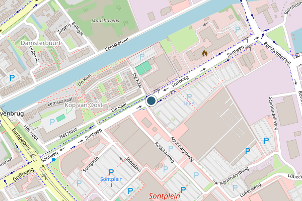 Politie-melding op Sontweg, Groningen op 31 mei, kaart-overzicht