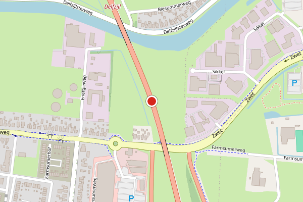 Brandweer-melding op Appingedam op 1 juni, kaart-overzicht