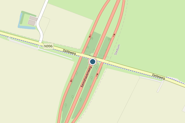 Politie-melding op N46, Middelstum op 30 mei, kaart-overzicht