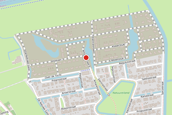 Brandweer-melding op Antaresstraat, Zuidhorn op 1 juni, kaart-overzicht