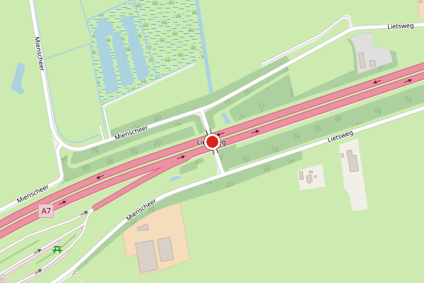 Brandweer-melding op Lietsweg, Nuis op 30 mei, kaart-overzicht