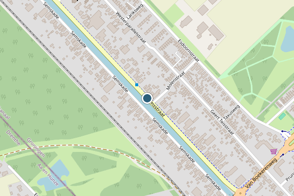 Politie-melding op Semsstraat, Stadskanaal op 15 mei, kaart-overzicht