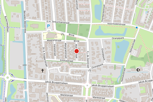 Brandweer-melding op Marijkestraat, Veendam op 31 mei, kaart-overzicht