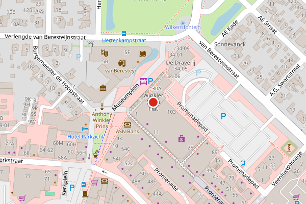 Brandweer-melding op Museumplein, Veendam op 28 mei, kaart-overzicht
