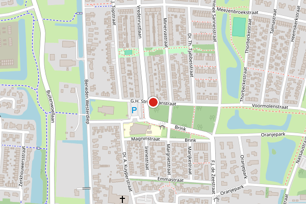 Brandweer-melding op G.H. Streurmanstraat, Veendam op 11 mei, kaart-overzicht