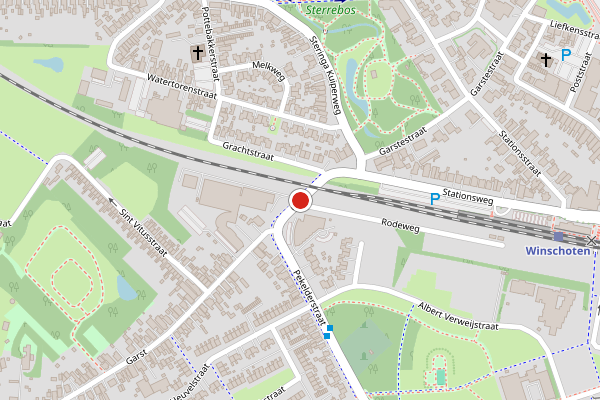 Brandweer-melding op Garst, Winschoten op 1 mei, kaart-overzicht