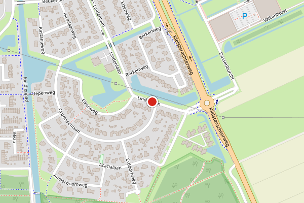 Brandweer-melding op Lindenlaan, Hoogezand op 9 mei, kaart-overzicht
