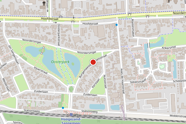 Brandweer-melding op Burgemeester Bartelsstr, Hoogezand op 11 april, kaart-overzicht