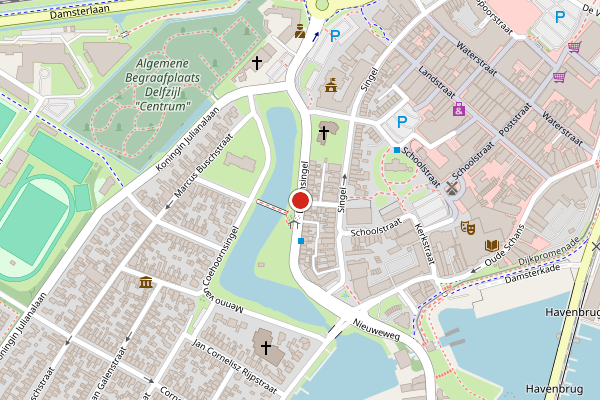 Brandweer-melding op Buitensingel, Delfzijl op 9 mei, kaart-overzicht