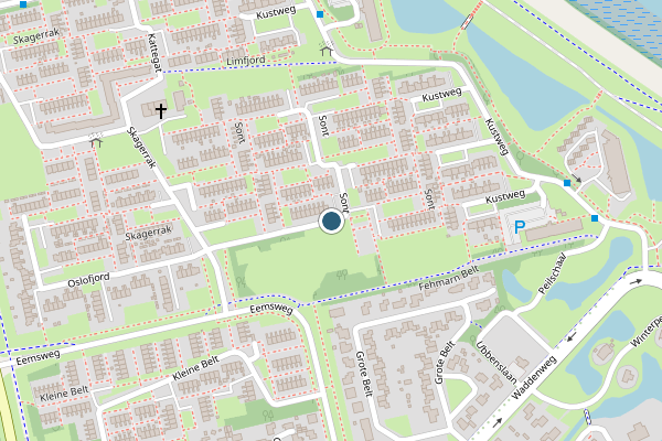 Politie-melding op Sont, Delfzijl op 28 april, kaart-overzicht