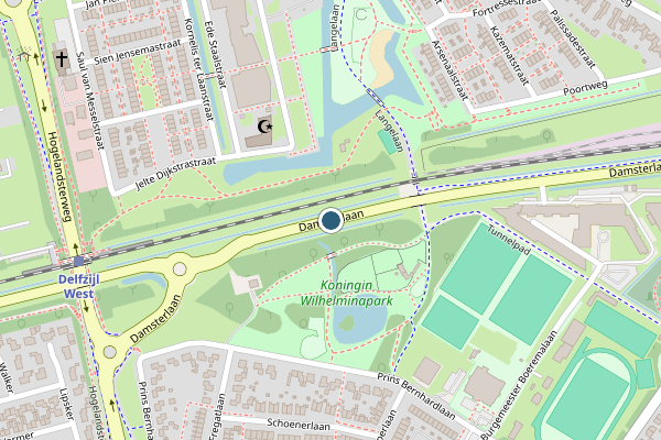 Politie-melding op Damsterlaan, Delfzijl op 29 maart, kaart-overzicht