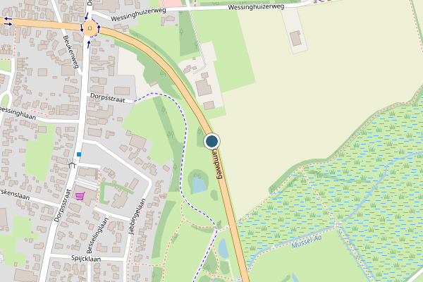 Politie-melding op Kampweg, Onstwedde op 5 juni, kaart-overzicht