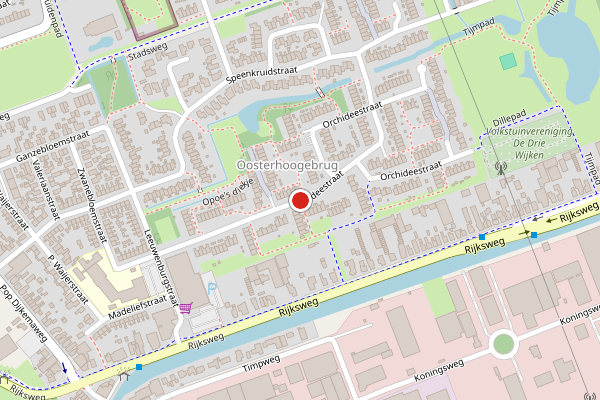 Brandweer-melding op Orchideestraat, Groningen op 5 juni, kaart-overzicht