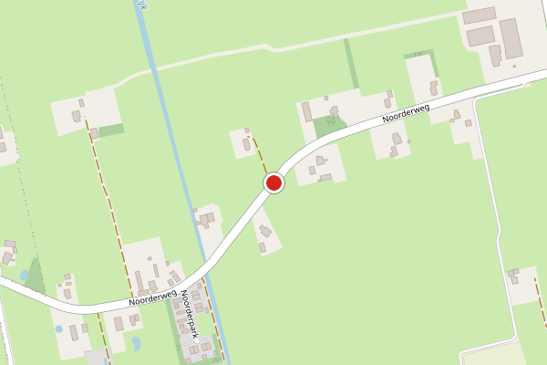 Brandweer-melding op Noorderweg, Tolbert op 8 juni, kaart-overzicht