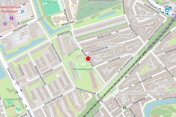 Brandweer-melding op Bessemoerstraat, Groningen op 8 juni, kaart-overzicht