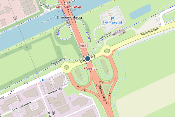 Politie-melding op Odenseweg, Groningen op 8 juni, kaart-overzicht