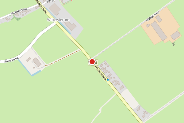 Brandweer-melding op Woldjerweg, Ten Post op 9 juni, kaart-overzicht