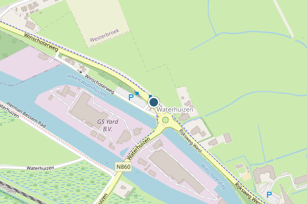 Politie-melding op Winschoterweg, Waterhuizen op 10 juni, kaart-overzicht