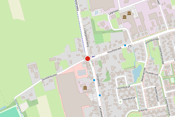 Brandweer-melding op Duisterburen, Grootegast op 12 juni, kaart-overzicht