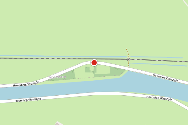 Brandweer-melding op Hoendiep Oostzijde, Noordhorn op 12 juni, kaart-overzicht