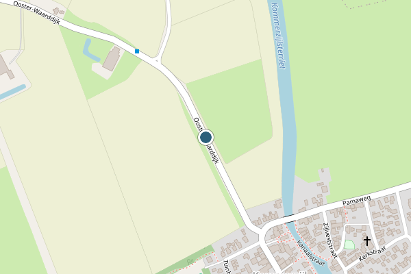 Politie-melding op Ooster-Waarddijk, Kommerzijl op 12 juni, kaart-overzicht