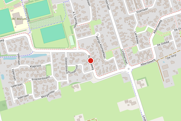Brandweer-melding op Alberdaweg, Marum op 13 juni, kaart-overzicht