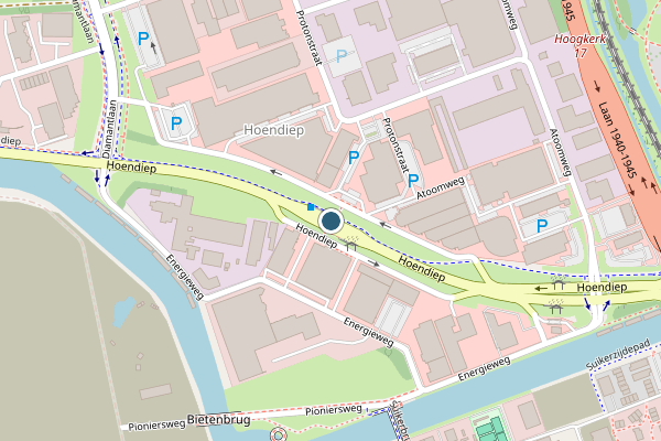 Politie-melding op Hoendiep, Groningen op 13 juni, kaart-overzicht