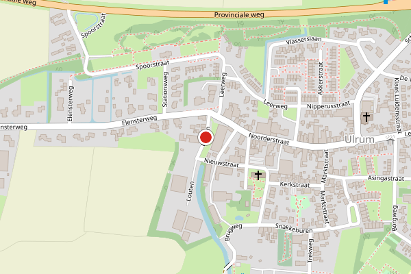Brandweer-melding op Louten, Ulrum op 16 juni, kaart-overzicht