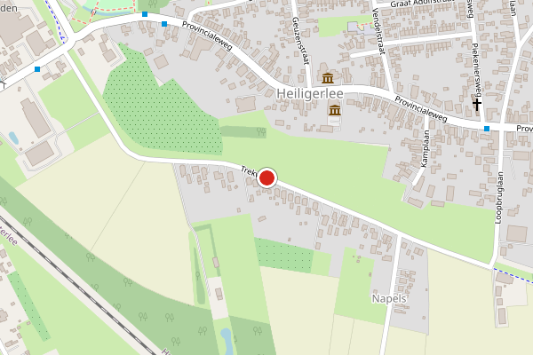 Brandweer-melding op Trekweg, Heiligerlee op 17 juni, kaart-overzicht