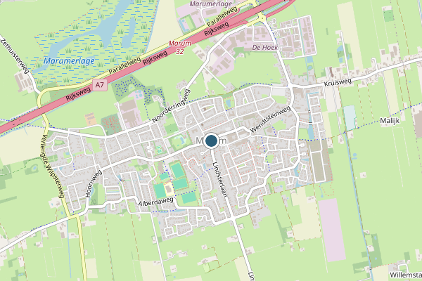 Politie-melding op Marum op 19 juni, kaart-overzicht