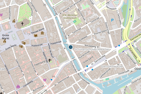 Politie-melding op Schuitendiep, Groningen op 20 juni, kaart-overzicht