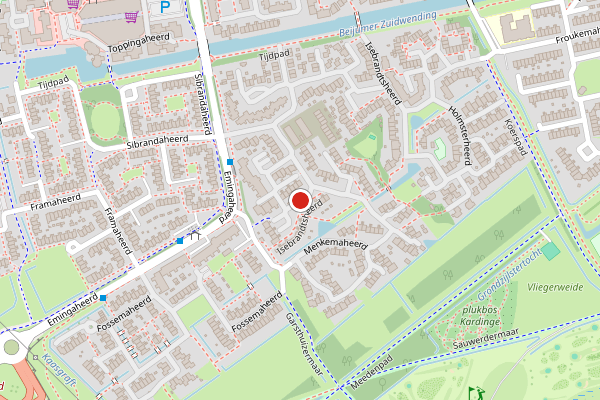 Brandweer-melding op Isebrandtsheerd, Groningen op 19 juni, kaart-overzicht