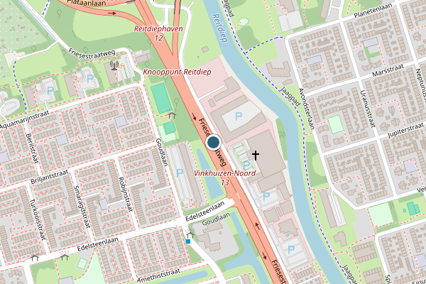 Politie-melding op Friesestraatweg, Groningen op 19 juni, kaart-overzicht