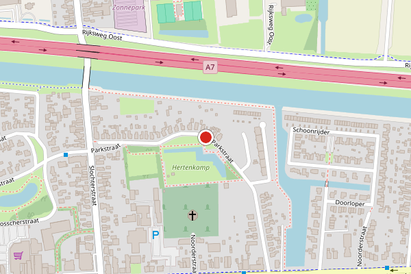 Brandweer-melding op Parkstraat, Sappemeer op 20 juni, kaart-overzicht