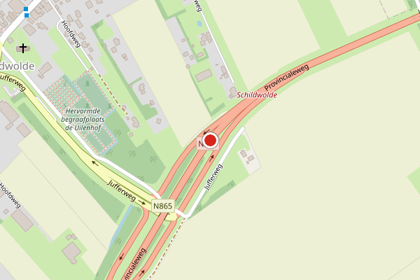 Brandweer-melding op Schildwolde op 20 juni, kaart-overzicht