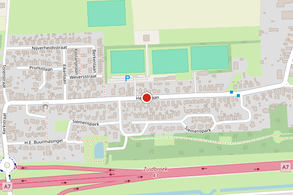 Brandweer-melding op Heiligelaan, Zuidbroek op 20 juni, kaart-overzicht